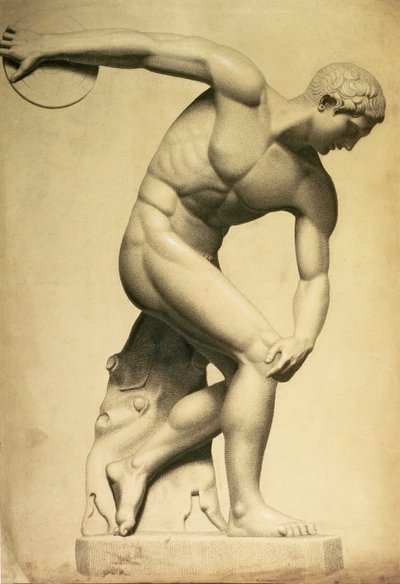 Discus Thrower, Drawing of a Classical Sculpture by Evelyn De Morgan